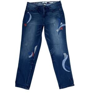 Vintage America Blues Women’s Denim Jeans Bestie 8R/29 Embroidered Boho EUC